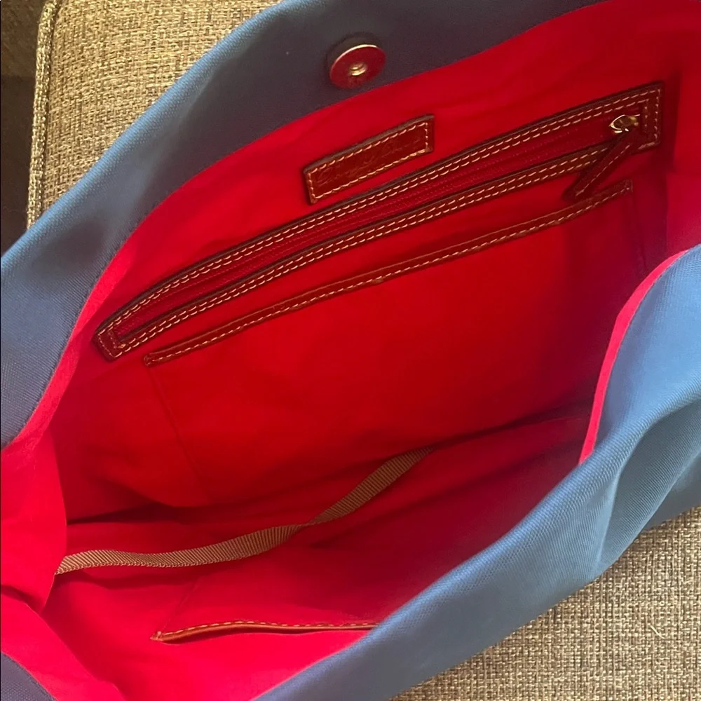 Dooney & Bourke Blue and Brown Shoulder Bag - Picture 2 of 2